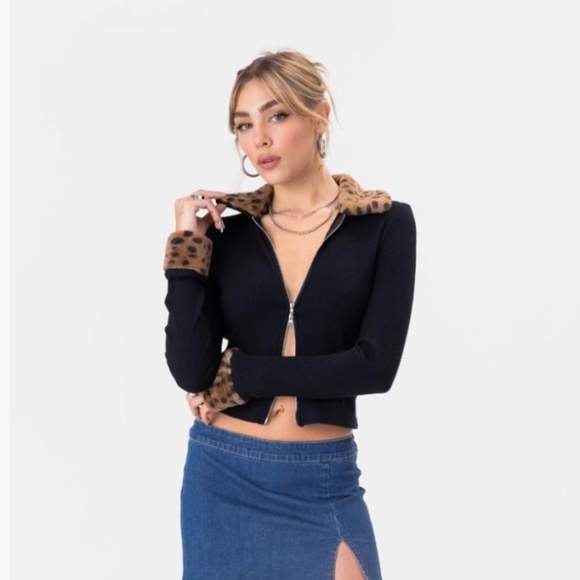 NWOT Adika Dasio Furry Detail Cardigain - Picture 1 of 11